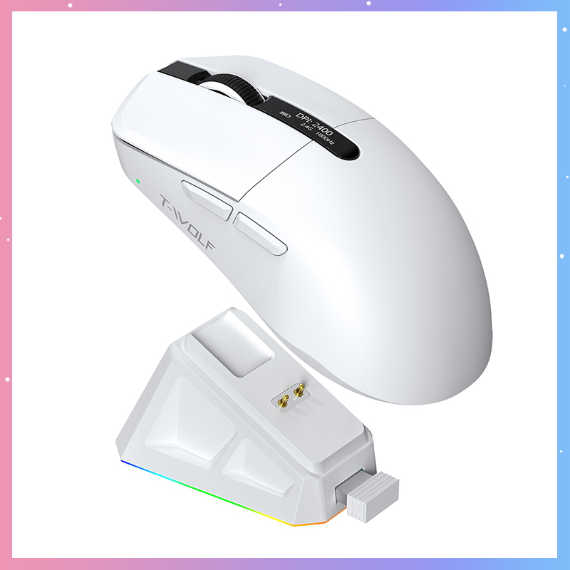 Laptop Mouse - เมาส์เกมมิ่งไร้สาย T-Wolf X12 รองรับสามโหมด PAW3311 12000DPI
