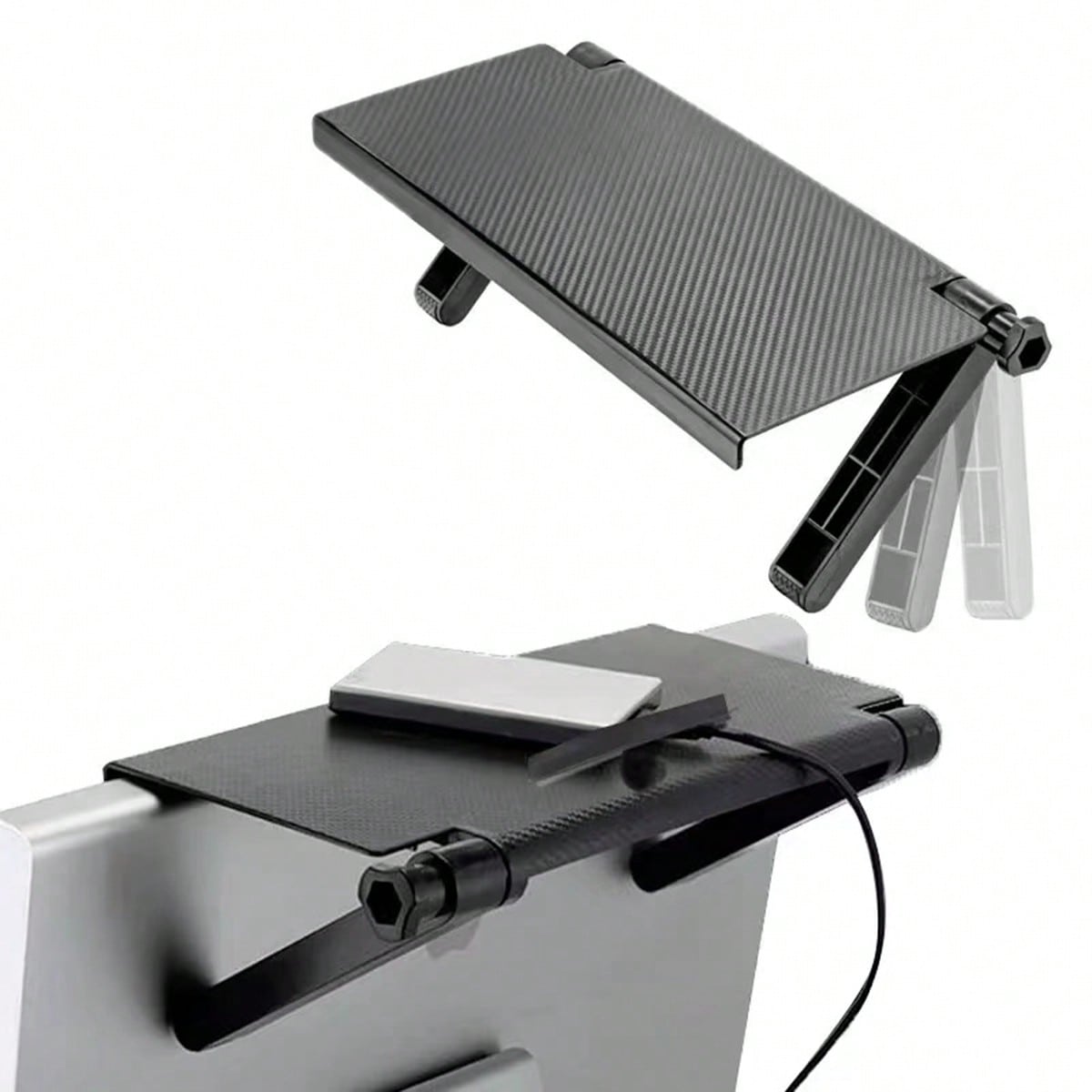 Laptop Stand - ชั้นวางของปรับระดับได้สำหรับวางบนจอทีวี จัดระเบียบสำนักงานที่บ้าน ขาตั้งจอคอมพิวเตอร์ ชั้นวางจอแสดงผล ที่เก็บเราเตอร์